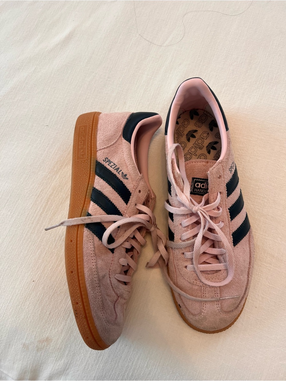 Adidas Spezial Suede Women's Sneakers in Pink with navy blue stripe